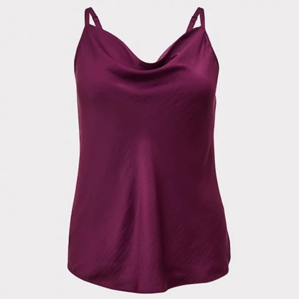 NWT Torrid Plum Purple Charmeuse Cowl Neck Cami